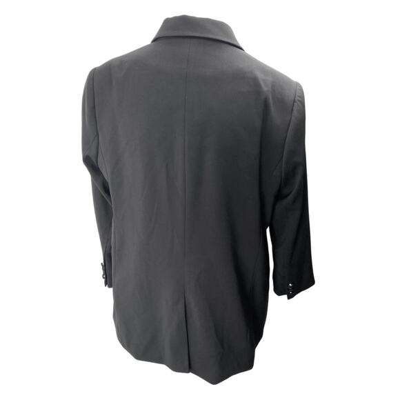LBT Little Black Tux Black Collared Long Sleeve Button Blazer Coat Jacket Sz 20 - Picture 2 of 4